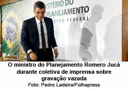 O ministro do Planejamento Romero Juc durante coletiva de imprensa sobre gravao vazada - Foto: Pedro Ladeira/Folhapress